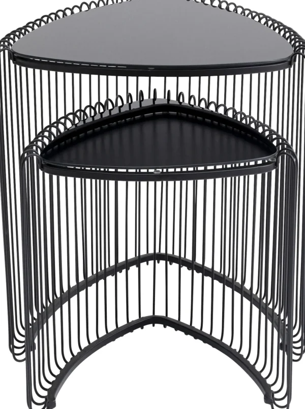 Tavolino d'appoggio Wire Triangle nero (2/Set) - KARE