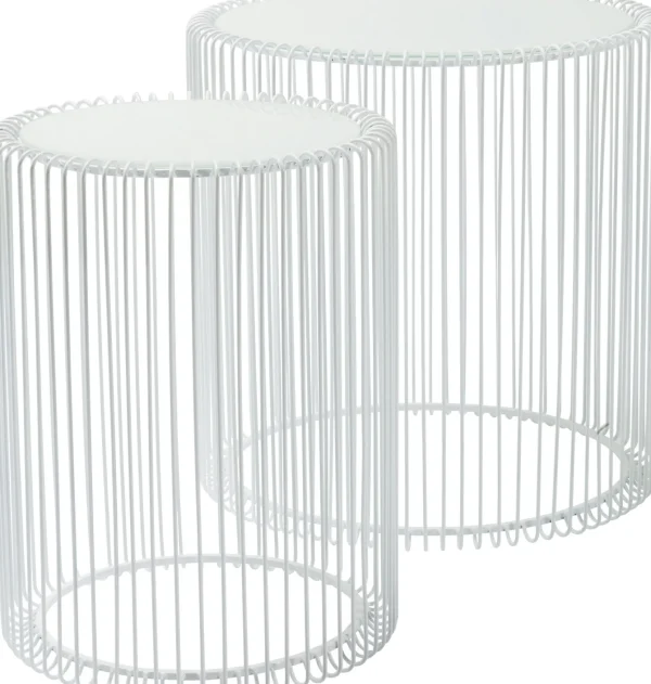 Tavolino D'appoggio Wire Bianco ( 2/Set) Ø44cm - KARE