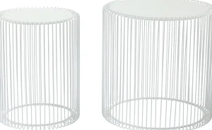 Tavolino D'appoggio Wire Bianco ( 2/Set) Ø44cm - KARE