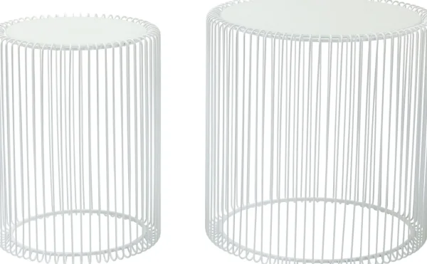 Tavolino D'appoggio Wire Bianco ( 2/Set) Ø44cm - KARE