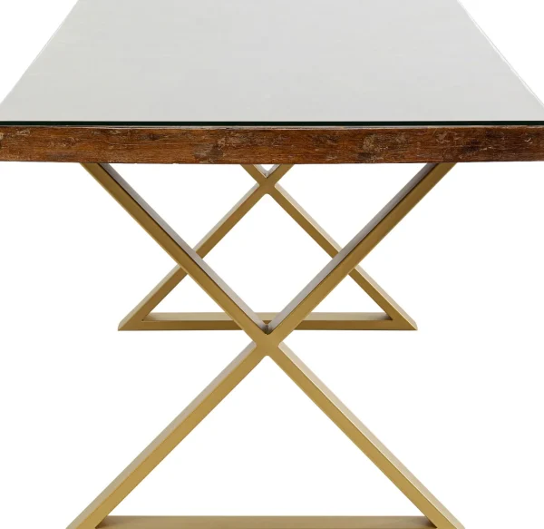 Tavolo Conley Cross ottone 180x90cm - KARE