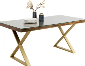 Tavolo Conley Cross ottone 180x90cm - KARE