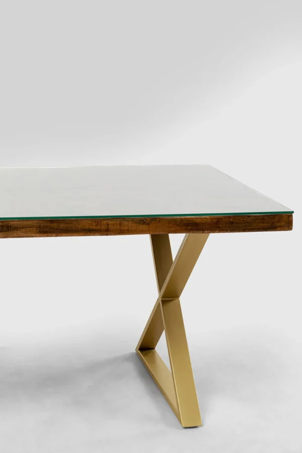 Tavolo Conley Cross ottone 180x90cm - KARE