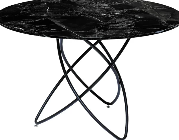 Tavolo Molecolare Nero Marmo Vetro Ø120cm - KARE