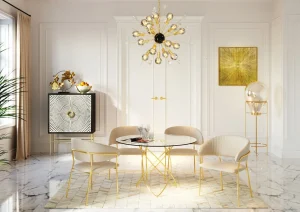 TAVOLO MOLEKULAR ORO Ø120CM - KARE