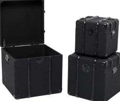 KARE Design Baule da Viaggio Nero (3/Set) - KARE></noscript> Credenze E Madie