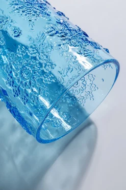 KARE Design Bicchiere acqua Ice Flowers blu - KARE> Stoviglie|Bicchiere