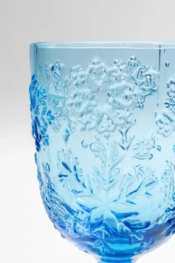 KARE Design Bicchiere vino Ice Flowers blu - KARE> Stoviglie|Bicchieri