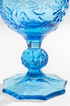 KARE Design Bicchiere vino Ice Flowers blu - KARE> Stoviglie|Bicchieri