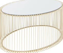 KARE Design COFFEE TABLE WIRE UNO BRASS 60X90CM - KARE> Tavolo Basso