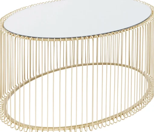 KARE Design COFFEE TABLE WIRE UNO BRASS 60X90CM - KARE> Tavolo Basso