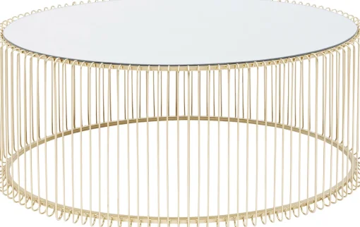 KARE Design COFFEE TABLE WIRE UNO BRASS 60X90CM - KARE> Tavolo Basso
