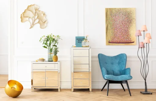 KARE Design COMÒ ALTO LUXURY CHAMPAGNE 5 CASSETTI - KARE> Credenze E Madie