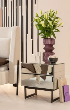 KARE Design Comò piccolo Soran nero 49x50cm - KARE></noscript> Comodino