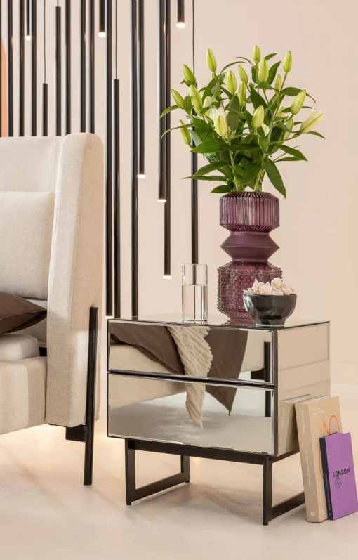 KARE Design Comò piccolo Soran nero 49x50cm - KARE> Comodino
