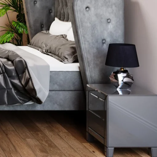 KARE Design COMODINO LUXURY PUSH 2 CASSETTI GRIGIO - KARE> Comodino