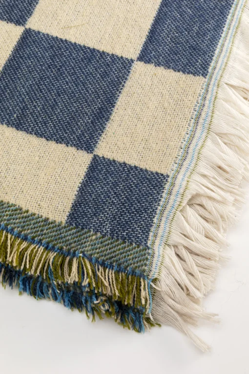 KARE Design Coperta Checker blu verde 170x130cm - KARE> Cuscini