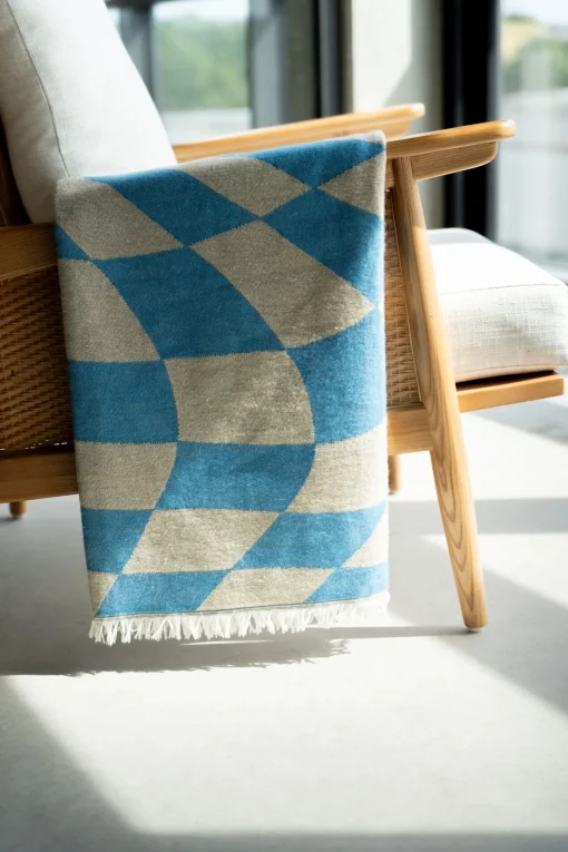 KARE Design Coperta Checker blu verde 170x130cm - KARE> Cuscini