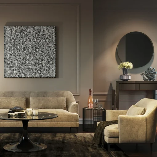 KARE Design CORNICE DECORATIVA SILVER FLOWER 100X100CM - KARE> Decorazioni Da Parete