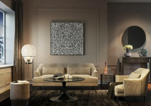 KARE Design CORNICE DECORATIVA SILVER FLOWER 100X100CM - KARE> Decorazioni Da Parete