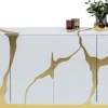 KARE Design Credenza Oro Bianco Cracked 165x80cm - KARE> Credenze E Madie