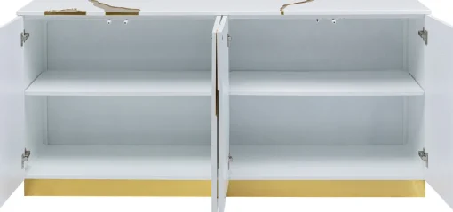 KARE Design Credenza Oro Bianco Cracked 165x80cm - KARE> Credenze E Madie