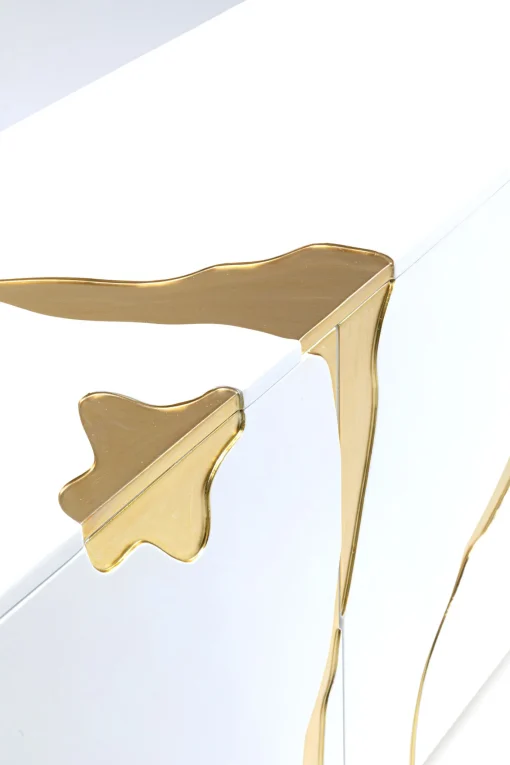 KARE Design Credenza Oro Bianco Cracked 165x80cm - KARE> Credenze E Madie