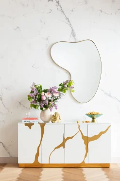 KARE Design Credenza Oro Bianco Cracked 165x80cm - KARE></noscript> Credenze E Madie