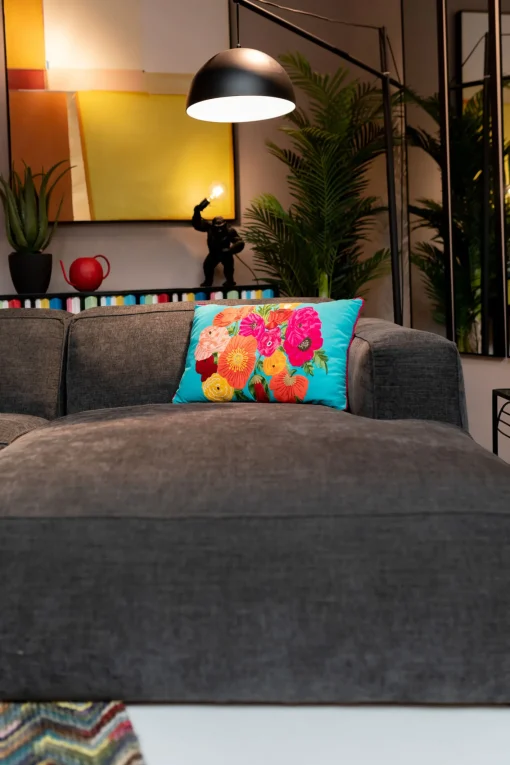 KARE Design Cuscino Fiorista blu 60x40cm - KARE> Cuscini