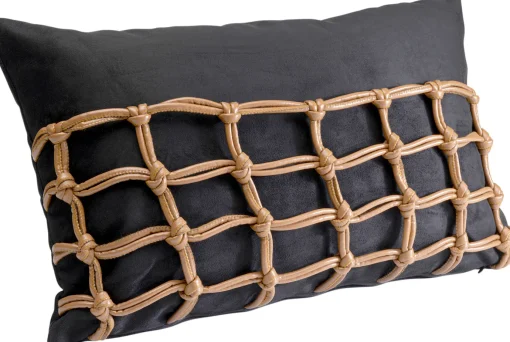KARE Design Cuscino Grete Plaid Nero 50x30cm - KARE> Cuscini