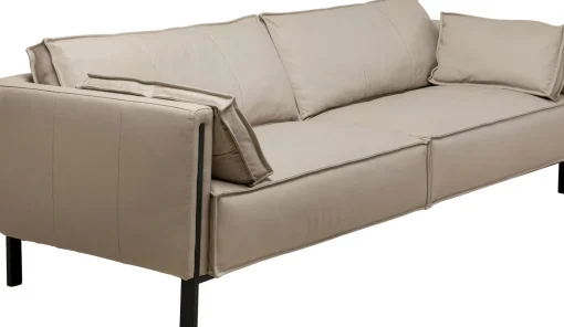 KARE Design Divano 3 posti Victor pelle grigio 233cm - KARE> Divani