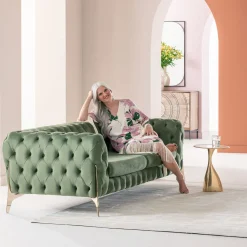 KARE Design Divano Bellissima 2 posti velluto verde 200cm - KARE> Divani