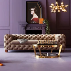 KARE Design DIVANO DESIRE 3-POSTI VELLUTO ECRU - KARE> Divani