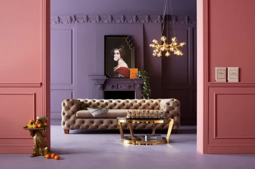 KARE Design DIVANO DESIRE 3-POSTI VELLUTO ECRU - KARE> Divani
