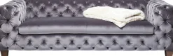 KARE Design DIVANO DESIRE 3-SEATER VELLUTO GRIGIO ARGENTO - KARE> Divani