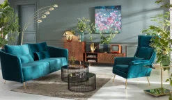 KARE Design Divano Vegas Forever 3-Posti Petrolio - KARE></noscript> Divani