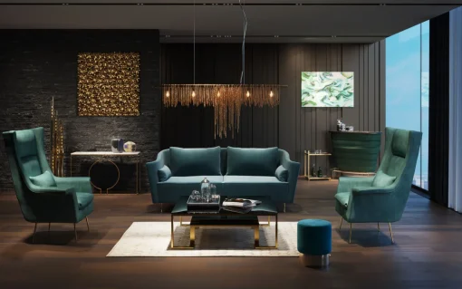 KARE Design Divano Vegas Forever 3-Posti Petrolio - KARE> Divani
