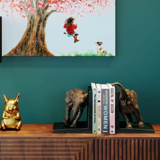 KARE Design Fermalibro Elephants 42cm (2/Set) - KARE> Fermalibri