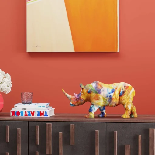 KARE Design Figura decorativa colorata "Rhino" a forma di rinoceronte, - KARE> Statuette Decorative