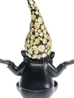 KARE Design Figura decorativa Gnome Meditation nero-oro 19cm - KARE> Statuette Decorative