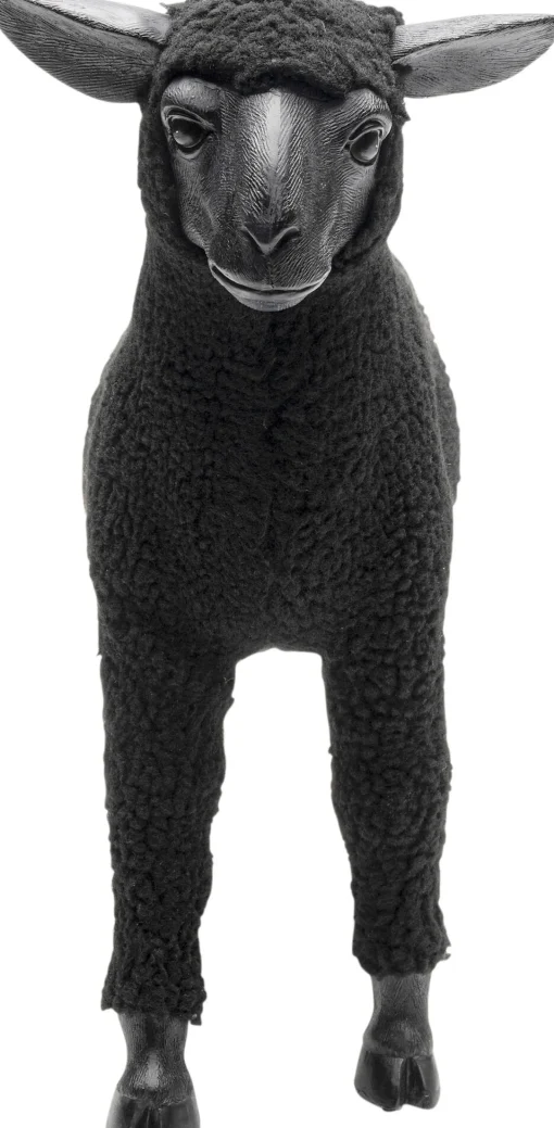 KARE Design Figura decorativa Happy Sheep Wool nero 37cm - KARE> Statuette Decorative