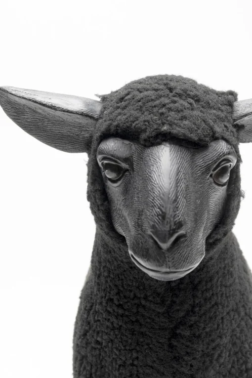 KARE Design Figura decorativa Happy Sheep Wool nero 37cm - KARE> Statuette Decorative