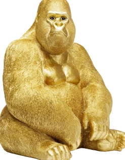 KARE Design FIGURA DECORATIVA MONKEY GORILLA SIDE XL ORO - KARE> Decorazioni In Piedi