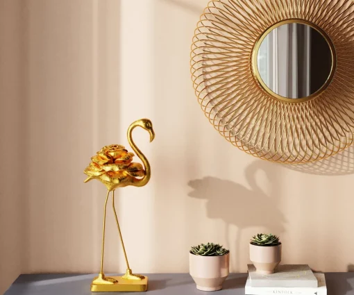 KARE Design Figura decorativa Rose Flamingo oro 63cm - KARE> Decorazioni In Piedi