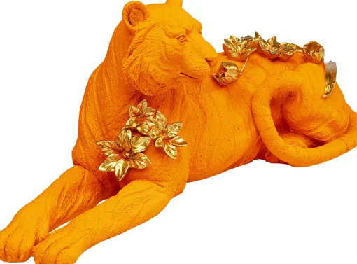 KARE Design Figurina decorativa Flower Leopard arancione 26cm - KARE> Statuette Decorative