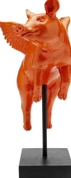 KARE Design Figurina decorativa Flying Pig arancione 29cm - KARE> Statuette Decorative