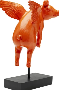 KARE Design Figurina decorativa Flying Pig arancione 29cm - KARE> Statuette Decorative