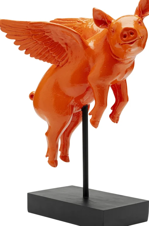 KARE Design Figurina decorativa Flying Pig arancione 29cm - KARE> Statuette Decorative
