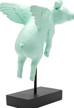 KARE Design Figurina decorativa Flying Pig turchese 29cm - KARE> Statuette Decorative