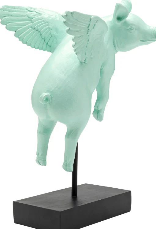 KARE Design Figurina decorativa Flying Pig turchese 29cm - KARE> Statuette Decorative